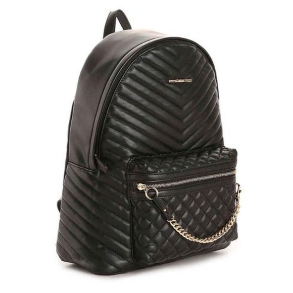 Aldo With Attached Wallet Black Quilted Leathergold Backpack main image 4